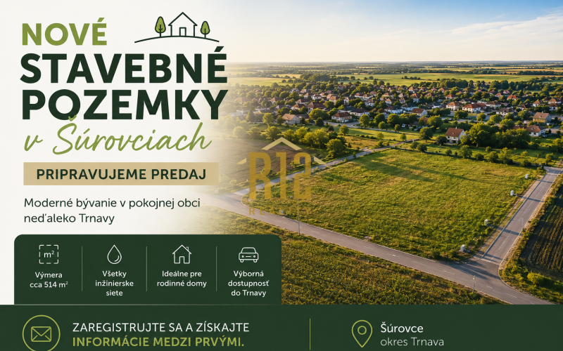 Nové stavebné pozemky v obci Šúrovce – už čoskoro v predaji